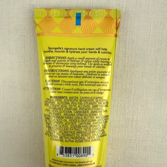 Spongelle Coconut Verbena Hand Cream 2oz Shea Macadamia Argan New Full Size - Picture 4 of 7